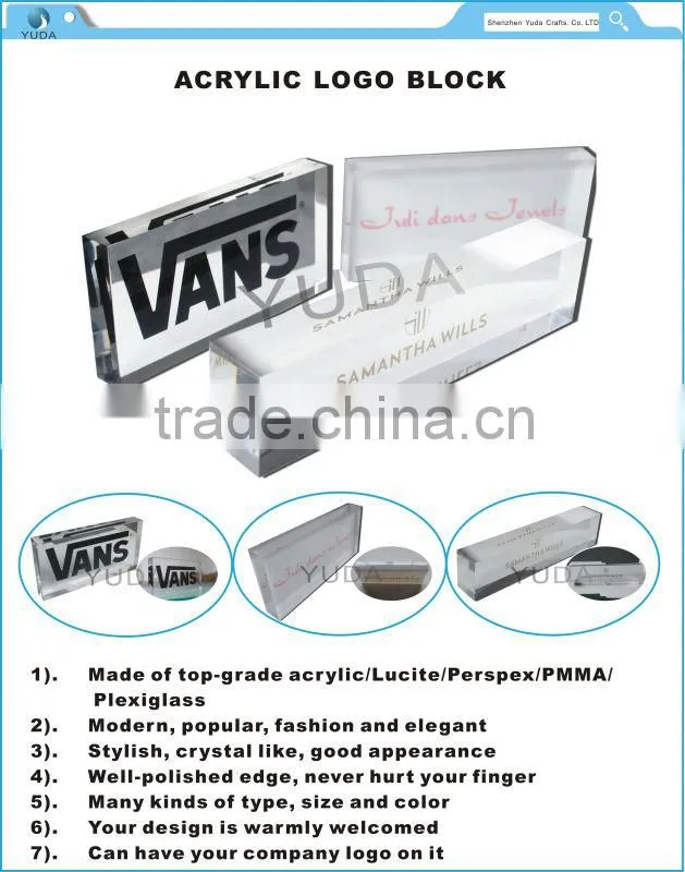 Elegant White Acrylic Display Block Plexiglass Lucite Material Jewelry Display Block