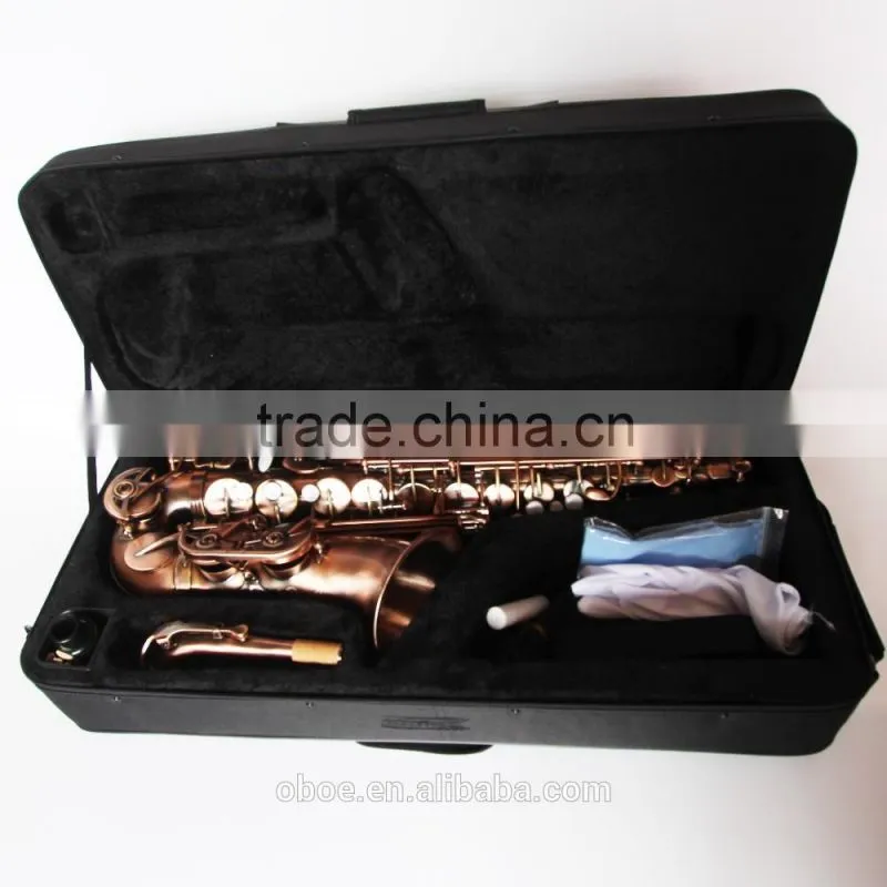 Professional woodwind musical instrument alto saxophone with antique surface finish wholesale