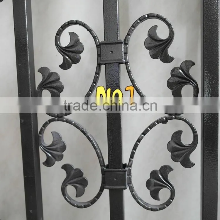 Customized wrought iron morden balcony railing /iron grill design for veranda