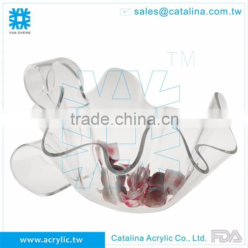 Handmade Art acrylic plastic Clear cake Fruit salad Bowl