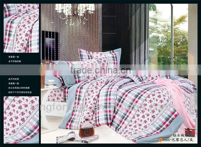 luxury reactive printed four pieces bedding set