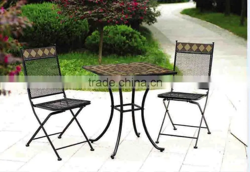 OUTDOOR FURNITURE [STEEL FRAME TABLETOP MOSAIC GARDEN FURNITURE