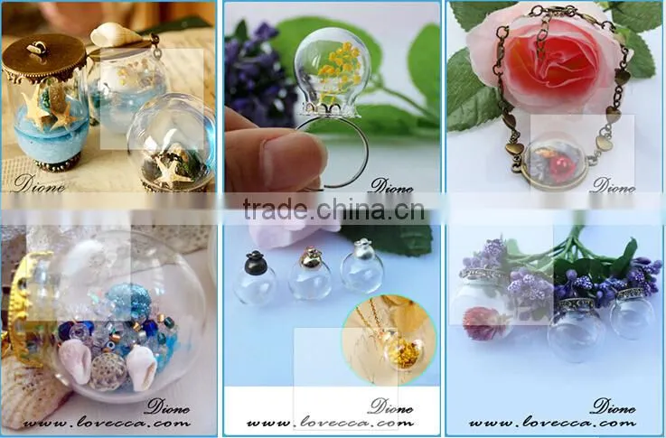 Europe style women fashion accessory DIY dried flower glass pendant necklace