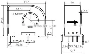 5v single power Hall effect DC AC current transducer RCB56B2-20 (Ipn=20A) for PV solar security