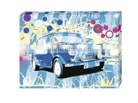 Yellow beautiful car canvas painting services