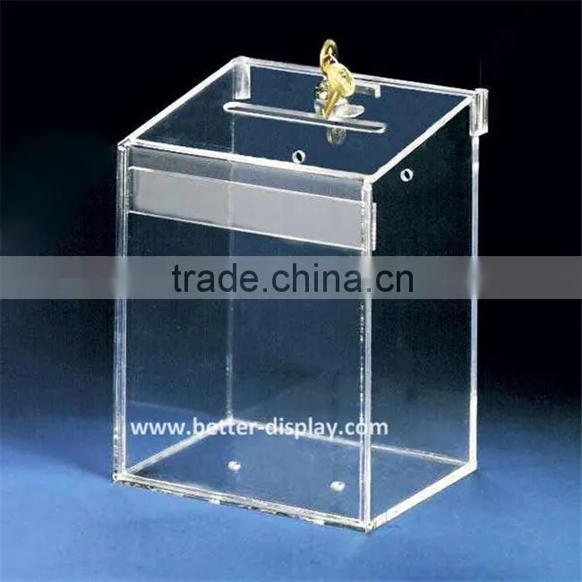 wholesale acrylic charity collection buckets with lids