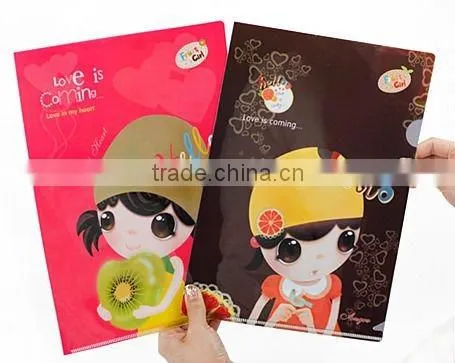 office soft plastic file pocket button PVC file folder