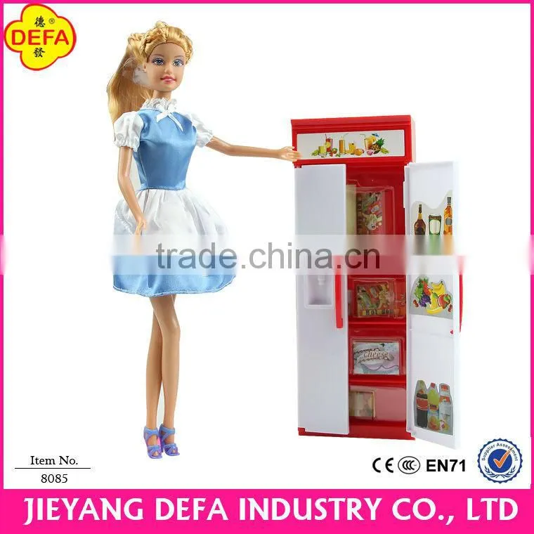 top selling cooking girl doll with morden kitchen sets plastic fashional toy