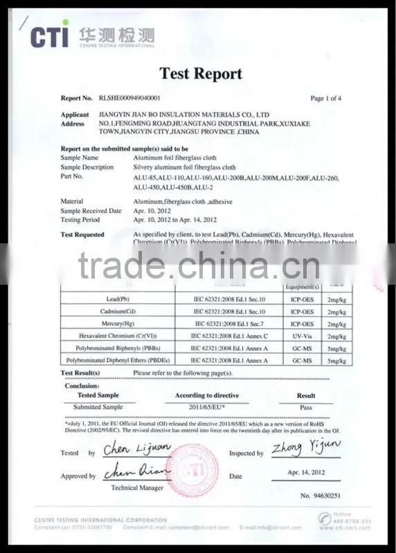 Aluminum Foil Fiberglass Tape For AC Duct/Refrigerator,insulation tape