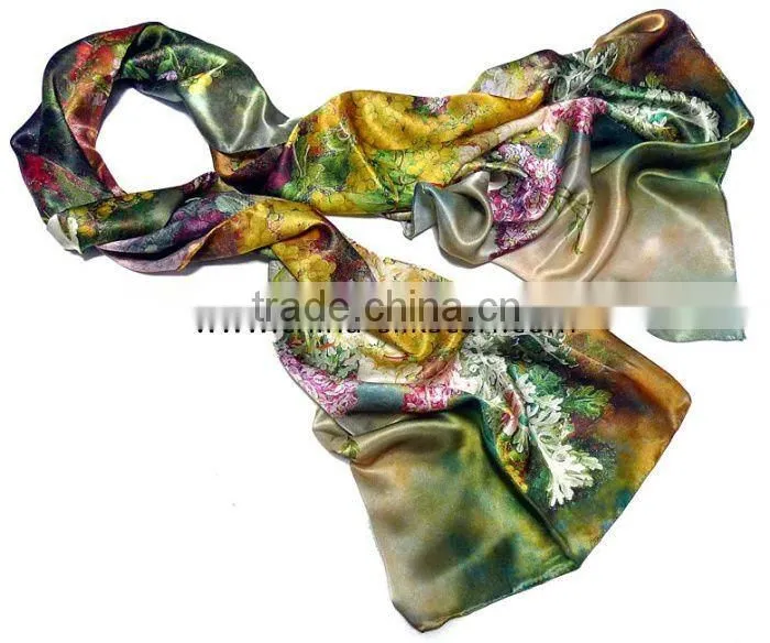 Fashion Square Print Lady's Silk Hijab