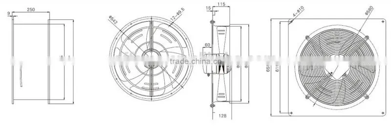 500mm axial cooling fan