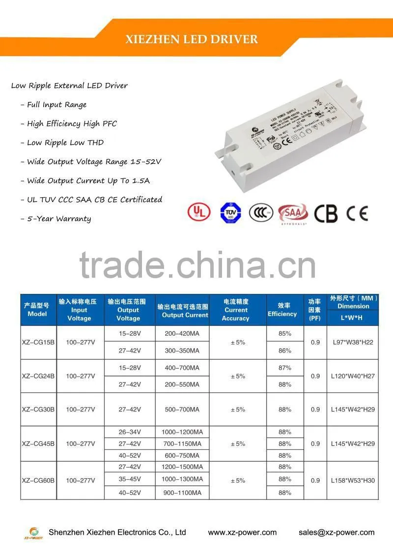 UL Certificated Fast start up LED driver led down light