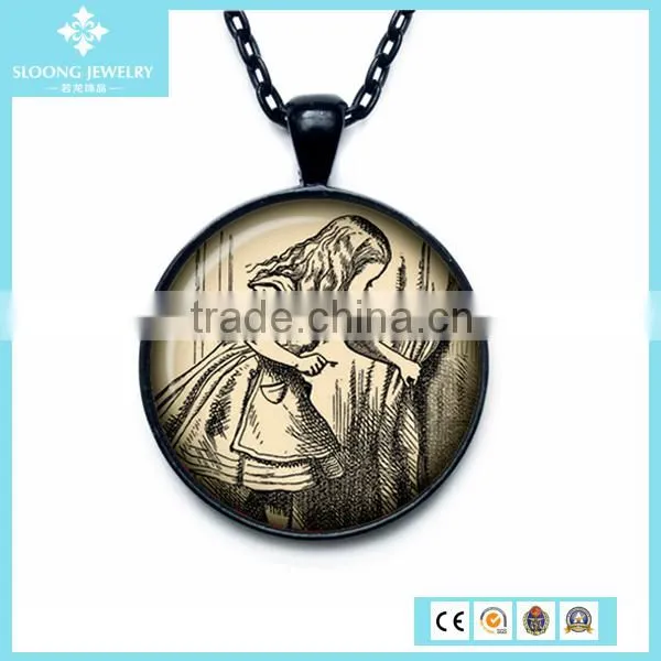 2015 Customised Round Glass Pendent with Cute Girl