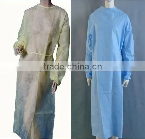 dental blue nonwoven disposable gown