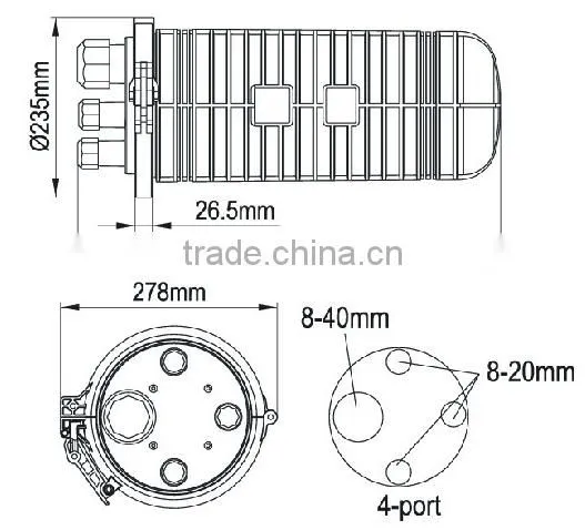 144 Core Fiber Optic Splice Joint Enclosure