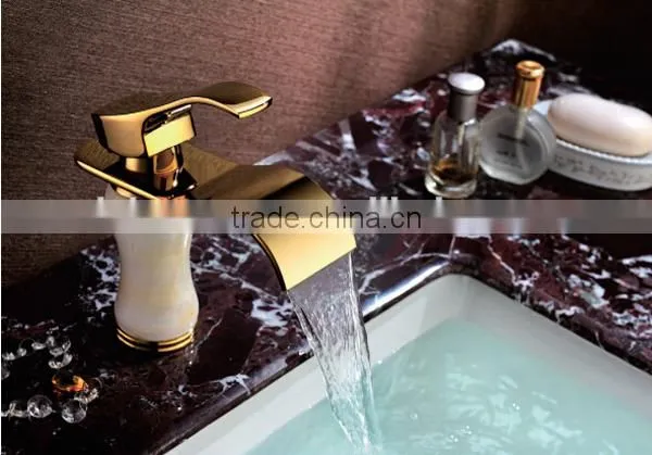 deck mounted flat spout waterfall faucet, brass make wash basin waterfall faucet