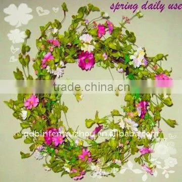 Artificial Decorative Spring Wreath for Indoor or Garden Decoration,spring artificial flower wreaths