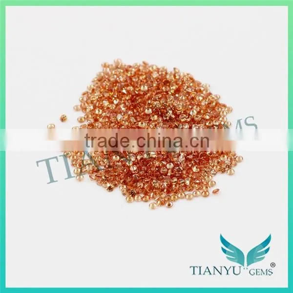 New Style Heat CZ Stone for Jewelry 2mm D-Champagne Round Brilliant Cut Loose Synthetic Cubic Zirconia Price