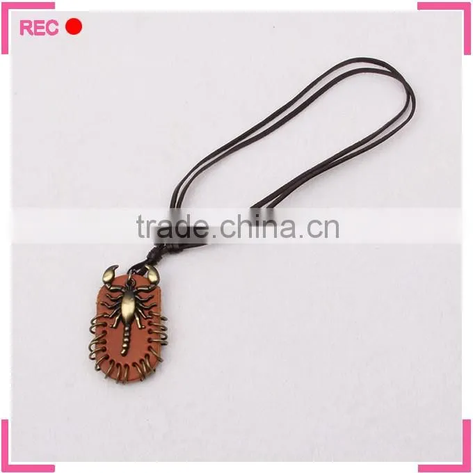 Leather necklace with hat pendant, for party fashionable new design necklace