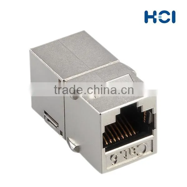 Taiwan Supplier RJ45 Cat6 180 Degree Shielded STP Straight Keystone Coupler
