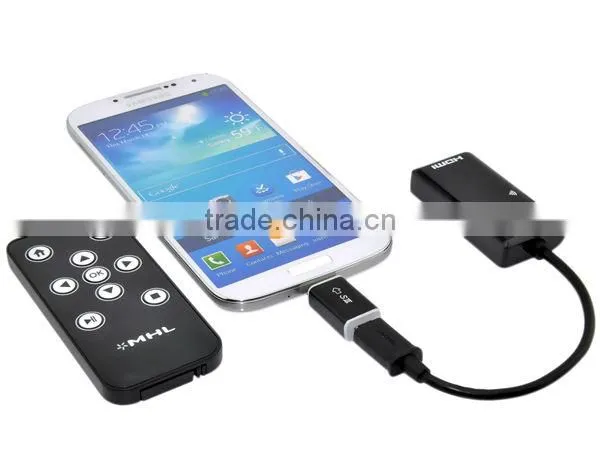 1080P MHL Micro USB to HDMI HDTV Adapter w/ Remote For Samsung