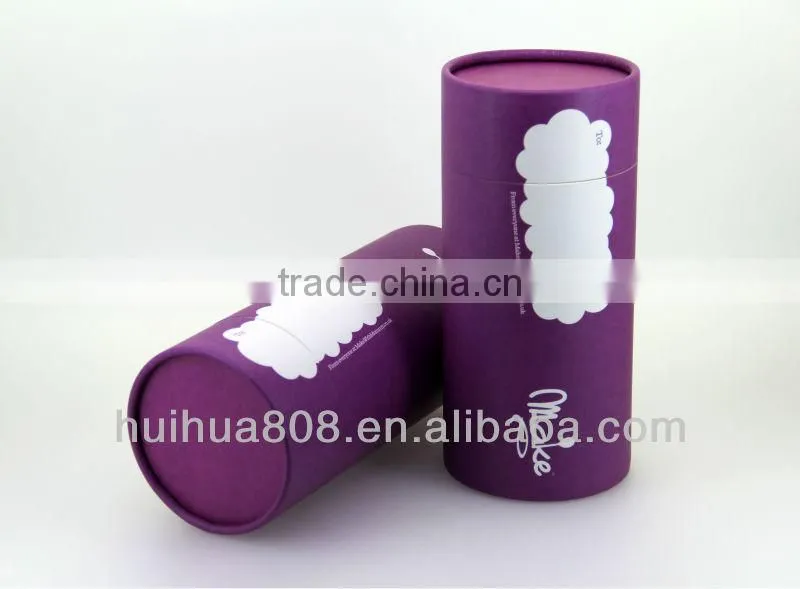 round printed cardboard tube/paper tube/carton tube with lid