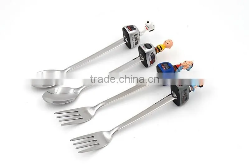 Top quality stainless steel tea spoon with custom design resin tip for promotion
