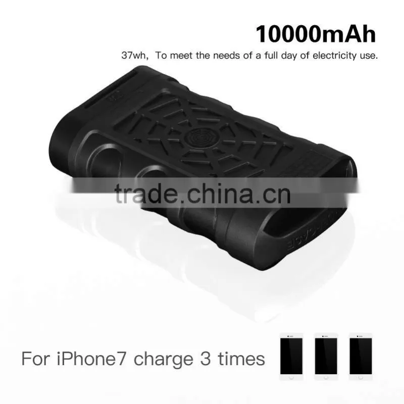 Solar waterproof 10000mA mobile power bank with LED light