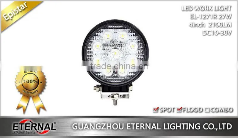 4in 27W round 4x4 racing powersports motorcycle ATV UTV driving spot led work light bar