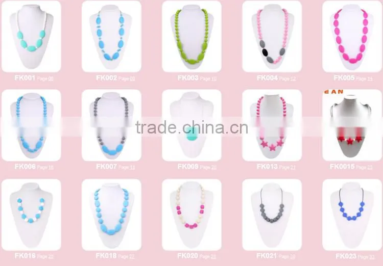 latest design beads necklace star silicone bead heart shape bead baby teething