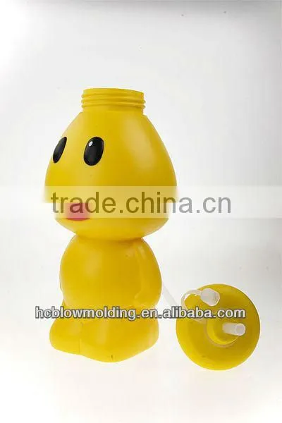 OEM Blow Molding plastic Cartoon Water bottle 3D figure cartoon toys action figure