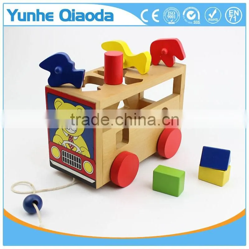 Shape Sorter bus - Pull Along Toy - many Shape Blocks