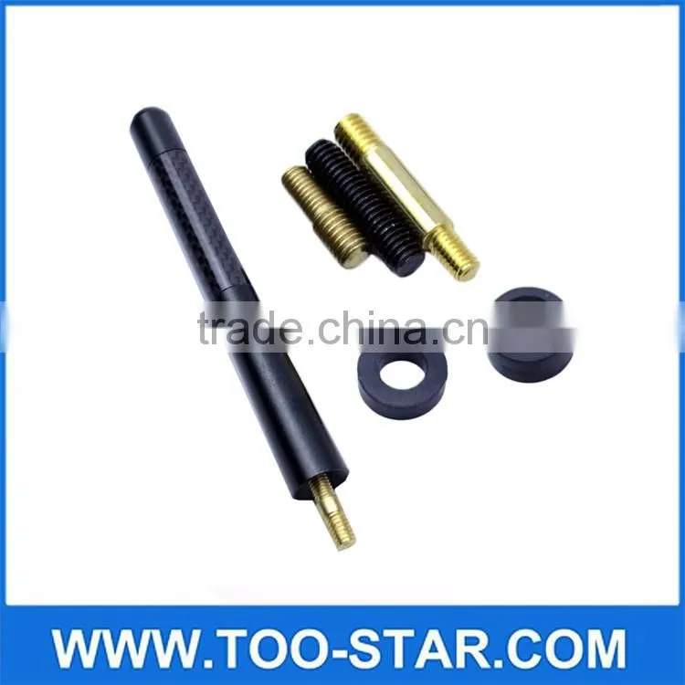 Metal Black 4.7" Carbon Fiber Sports Short Car Antenna Adjustable TRD logo Aerials