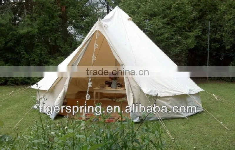 Diameter 4M Waterproof Cotton Canvas Sibley Tent for 2 Persons Bell Tent