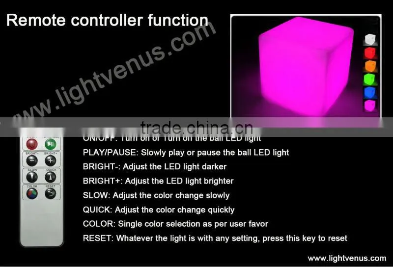 RGB led cube seat/led cube chair cube furniture for indoor and outdoor use