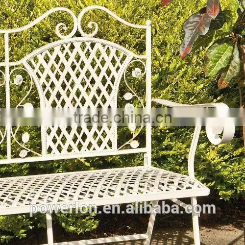 Lorraine Antique French Style Folding Wrought Iron Garden Bench