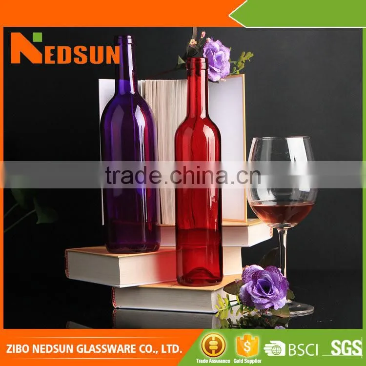 Factory selling Welcome OEM Good Quality red glass wine bottles