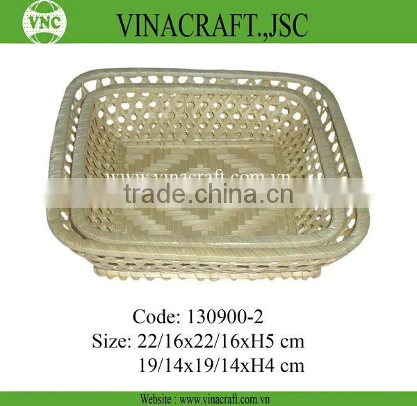 Fruit willow baskets with handle in pink corlor for gift