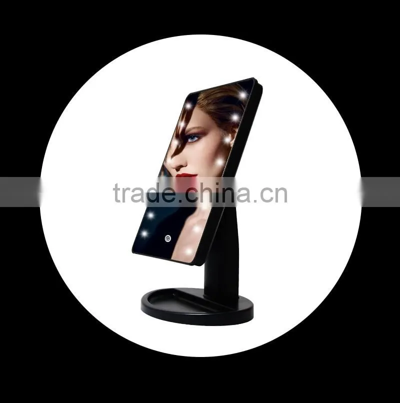 Wholesale 16 lights Vanity Led lighted mirror desktop make up mirror with led light