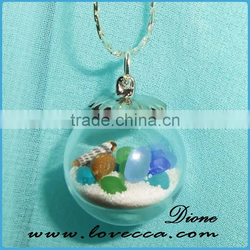 Fancy landscape miniature model flower inside glass dome miniature