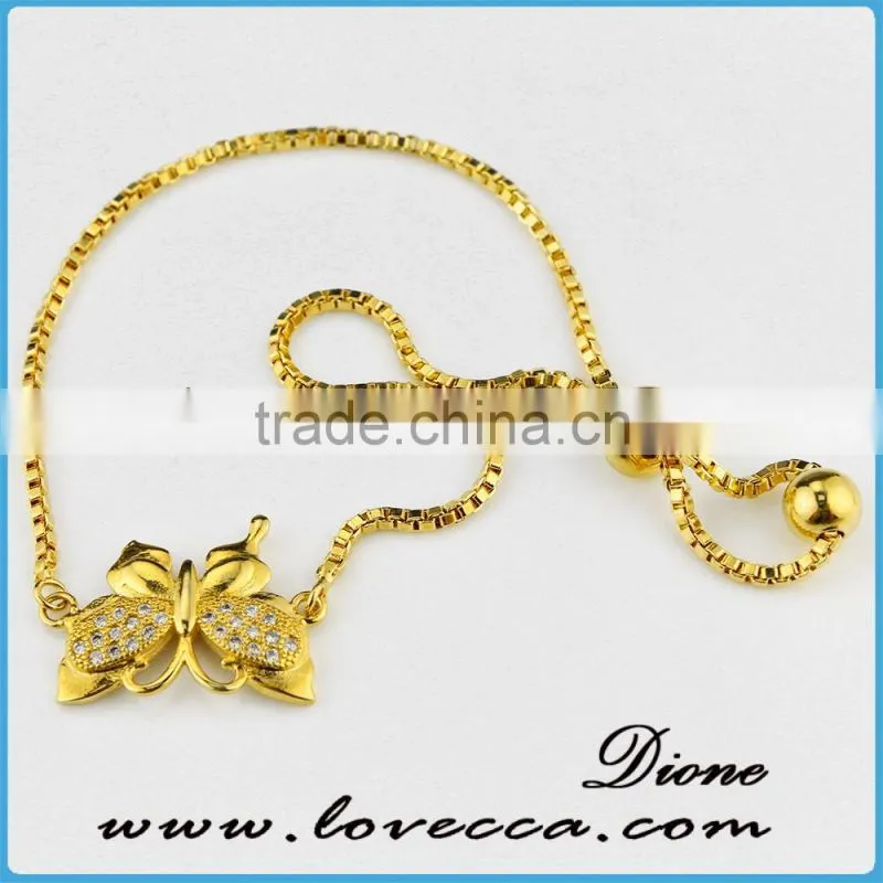 New gold bracelets design women micro pave gold cubic zirconia bracelet
