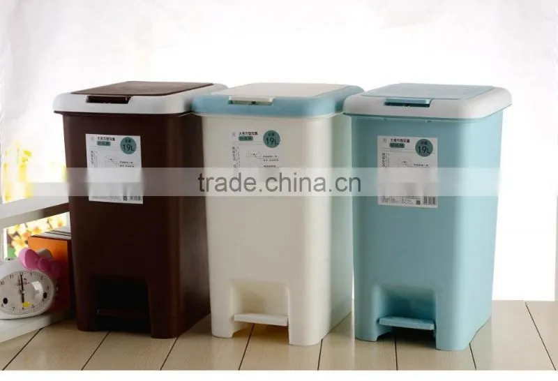 pure color plastic round trash can /ash-bin/plastic waste container for home use