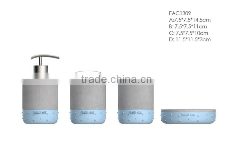 Bathroom accessories set bath soap dispenser, tooth brush holder, soap tray and toilet brush holder