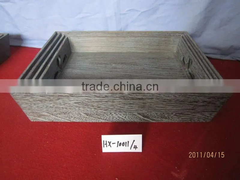 eco-friendly antique carbonized wooden serving tray