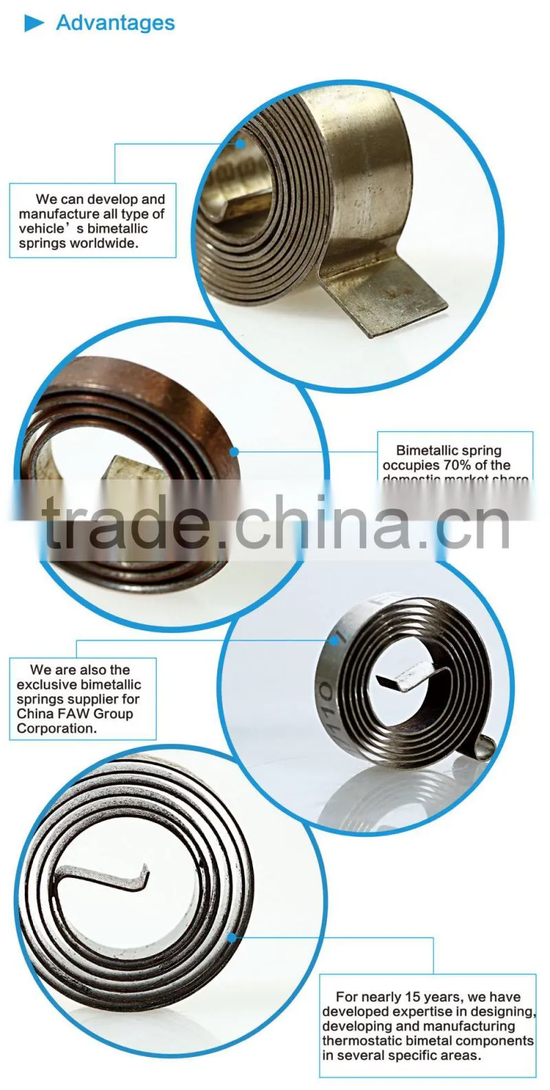 ISO Approved Thermostat Coil Thermostatic Bimetal Spiral Spring Coil