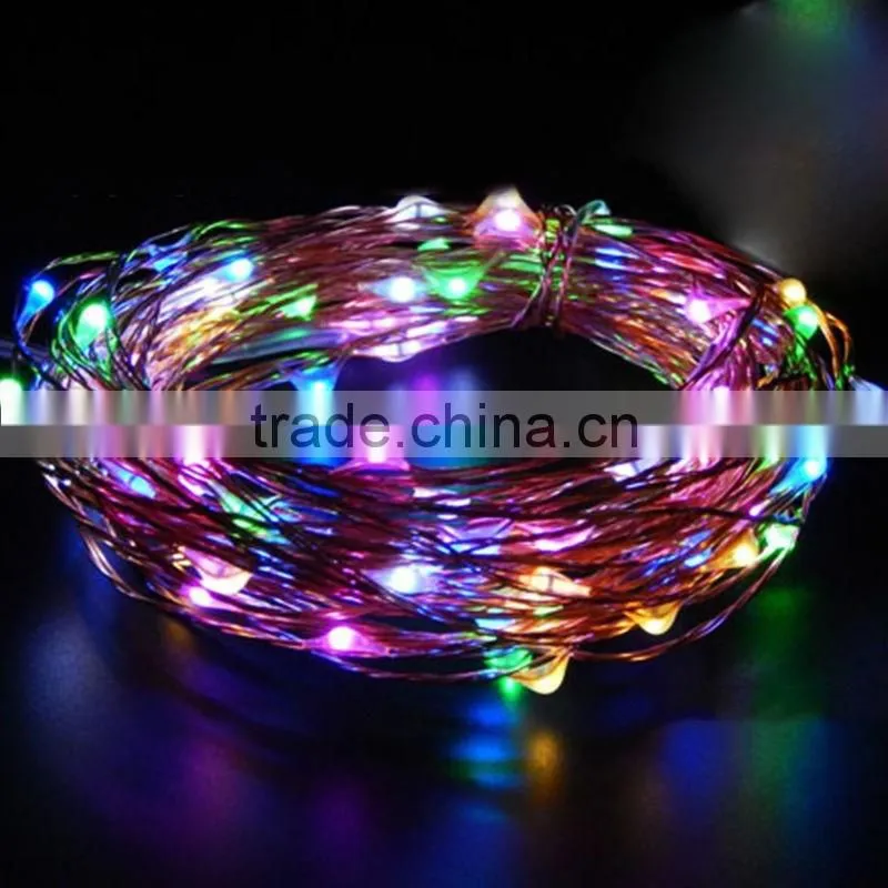 2016 new arrival Copper Solar LED Strings 100 LED Starry LED String garden Lights 10m