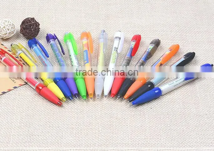 2015 Hot Selling Company Advertising Banner Pen Banner Ball Pen Plastic Pull Out Banner Pen