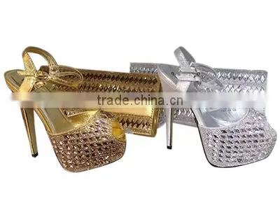 2015 Wholesale High Heel African Shoes And Bags Dress Shoes And Matching Bags MG0011
