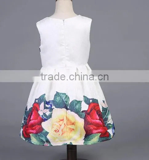 2016 Children latest frocks design Princess Dresses Girls chevron prints Lovely Sleeveless Print Dress photography