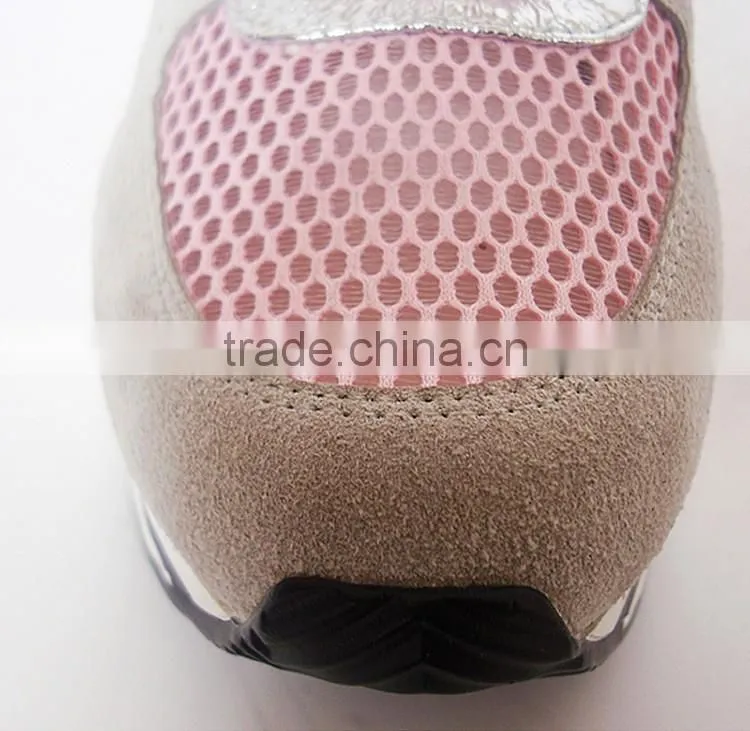 Fashionable PU insole grey and pink PU upper shoes for women